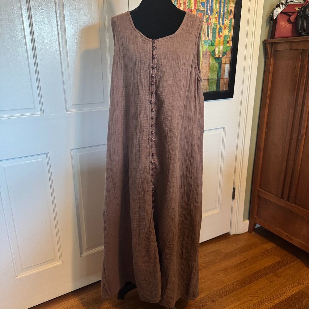 Soft Surroundings Sleeveless Button Maxi Dress